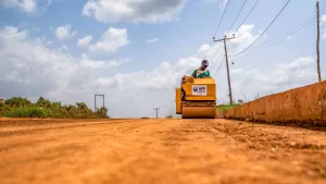 Picture of the reconstruction of the 48 km Ido-Eruwa Road taken on 1 December 2023
