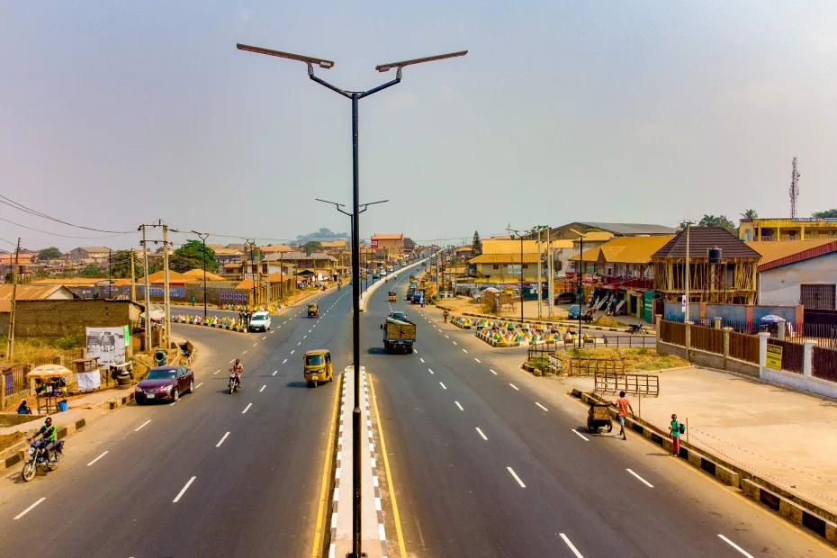 Picture of the completed dualisation of 7.3 km Agodi Gate-Old Ife Road-Adegbayi Junction with a spur to Alakia-Ibadan Airport taken on 13 January 2024