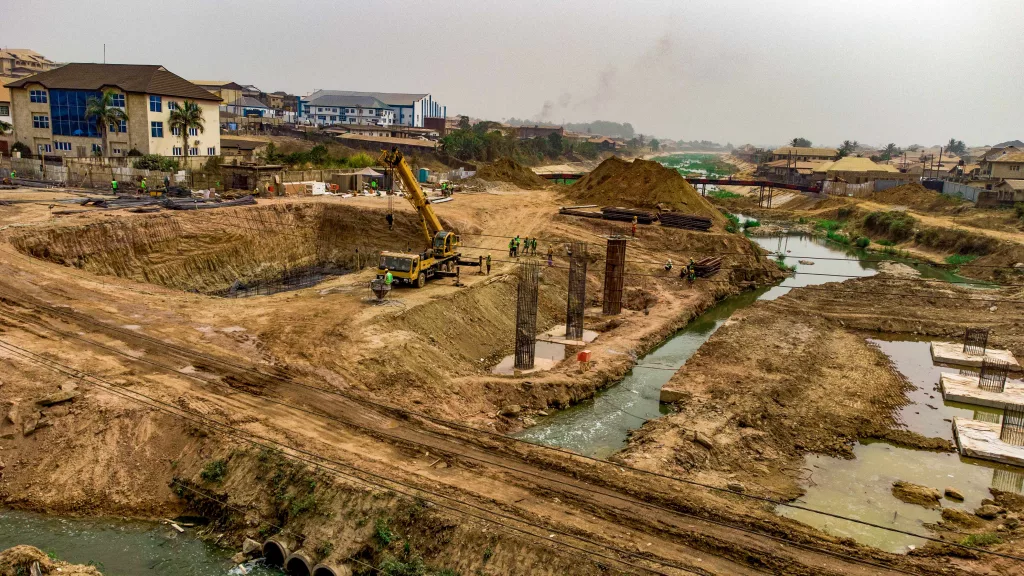 Picture of the reconstruction of the Bridge on Ona River, Agara Akala Way, New Garage by IUFMP taken on 29 January 2024