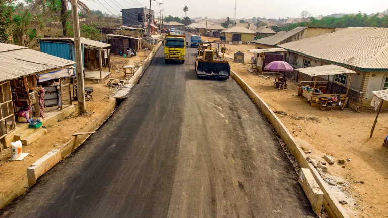 Picture of the resumed rehabilitation of Odo Ona Kekere-Arapaja-Asunle Road taken on 29 January 2024