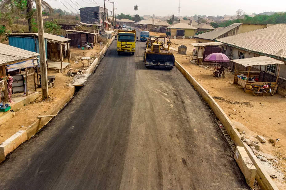 Picture of the resumed rehabilitation of Odo Ona Kekere-Arapaja-Asunle Road taken on 29 January 2024