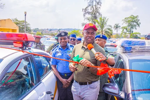 Oyo State Government pays health insurance for an additional 100,000 vulnerable persons in the State under SAfER and more. 8 security vehicles jpg