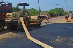 Picture of the Eruwa End of the ongoing reconstruction of the 48 km Ido-Eruwa Road taken on 16 February 2024