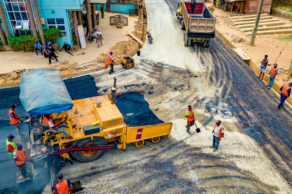 Picture of the reconstruction of the 6.45 km Olodo Garage-Kasumu-Ajia Junction linking Erunmu-Egbeda Road taken on 15 March 2024