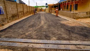 Picture of the construction of Iyana Opa-Musa/Ifesowapo Road 1, 2, 3 off Ikumapayi Road, Olodo Garage taken on 15 March 2024