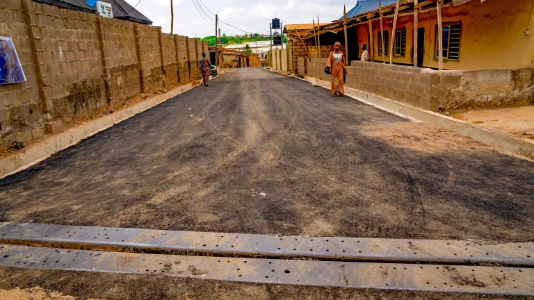 Picture of the construction of Iyana Opa-Musa/Ifesowapo Road 1, 2, 3 off Ikumapayi Road, Olodo Garage taken on 15 March 2024