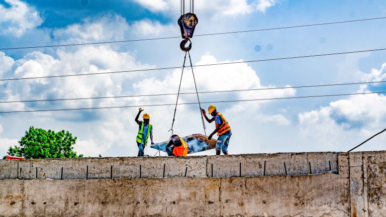 Ongoing IUFMP reconstruction of the bridge at Odo Ona Kekere, along Ijebu Ode Road, taken on 10 May 2024