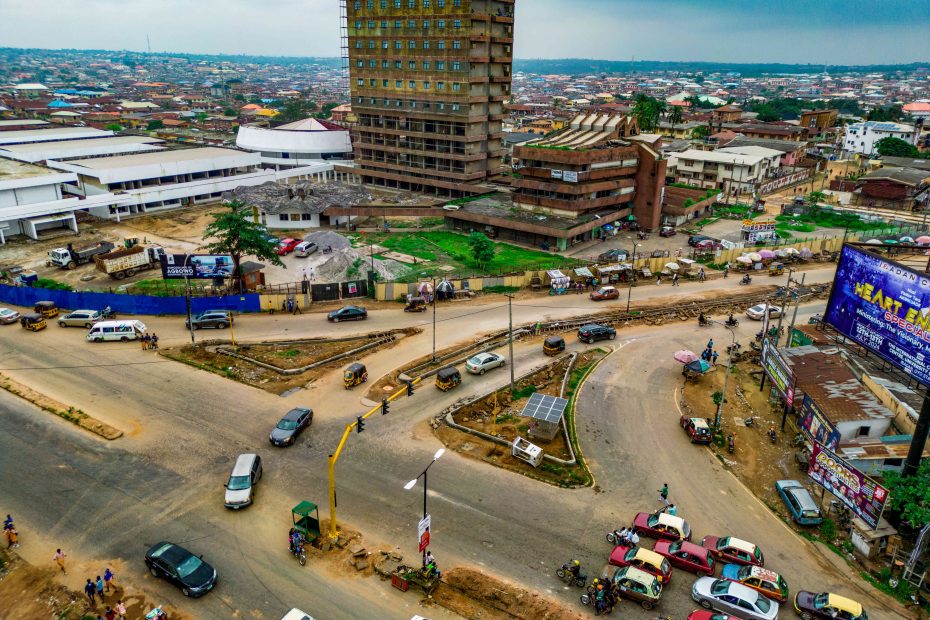 Ongoing Junction Improvement Works (JIW) at the University of Ibadan Junction as part of phase 2 of JIW in Ibadan, taken on 17 July 2024