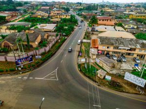 Picture of the completed reconstruction of the General Gas Junction-Kolapo Ishola GRA-Iyana Church Road (5.48 km) taken on 17 July 2024