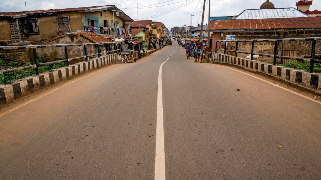 Picture of the now completed Idi Arere-Popo Yemoja Road-Oke Ado-Molete Road (1.40 km) Reconstruction Project taken on 9 July 2024
