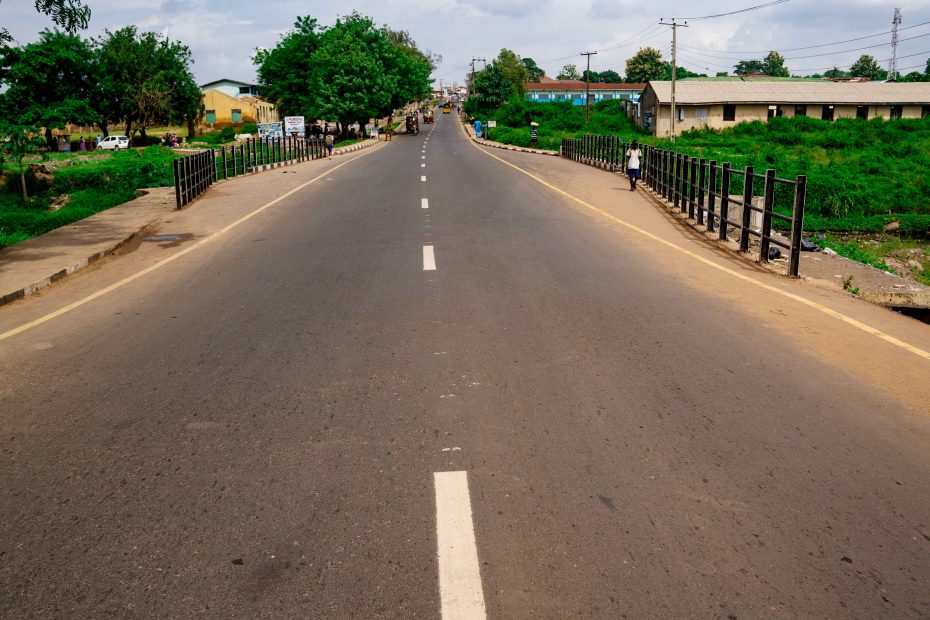 Picture of the completed Oke Adu-Ode Aje-Aremo-Orita Aperin Road (3.5 km) Reconstruction Project taken on 9 July 2024
