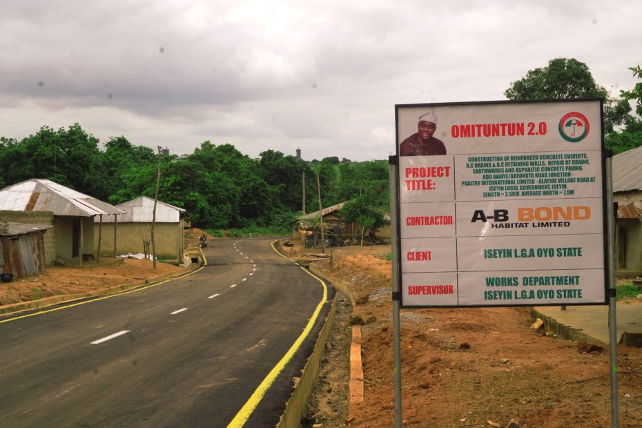 Picture of the completed reconstruction of Ado Awaye/Abeokuta Road Junction-Psaltry International Limited-Alayide Village Road (2.5 km) LG Project taken on 21 August 2024