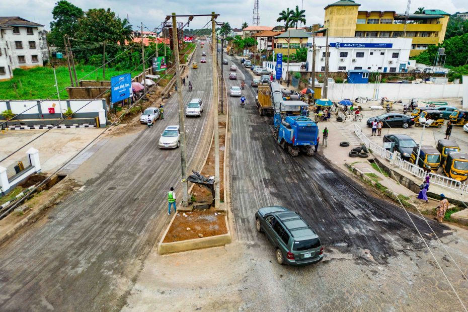 Picture of the ongoing rehabilitation of 15.53 km UI-Bodija Market-Secretariat-Total Garden-Beere Roundabout Road taken on 4 October 2024