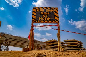 Reconstruction of the 21 km Airport-Ajia-New Ife Express Road (The Bridge) taken on 12 February 2025.