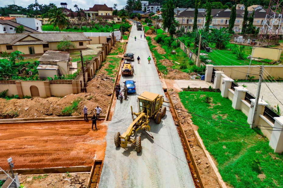 Reconstruction of internal roads in Olive Estate, Agodi, Ibadan taken on 22 May 2025.