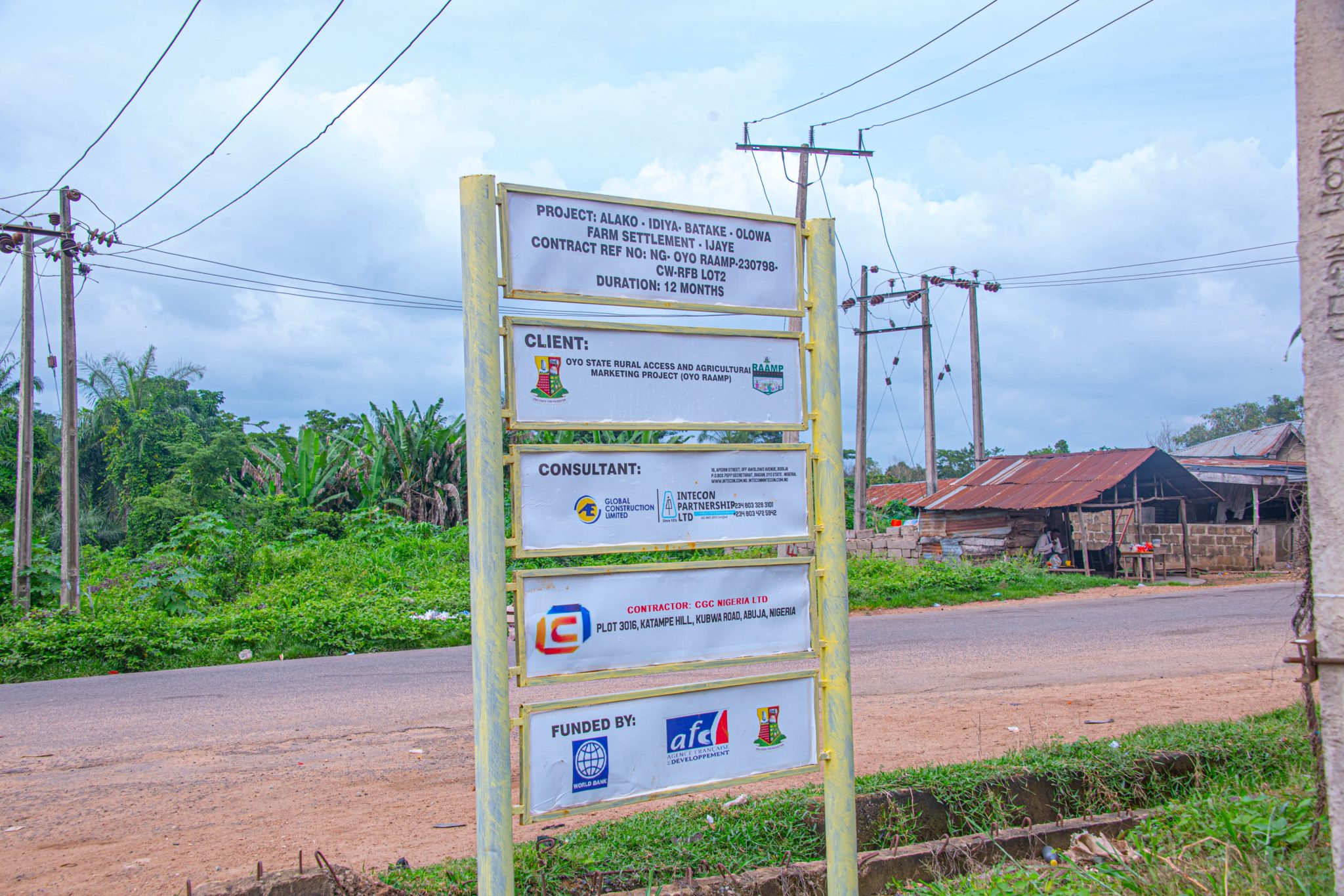 The Alako–Idiya–Batake–Olowa–Ijaiye Farm Settlement Road, taken in June 2025