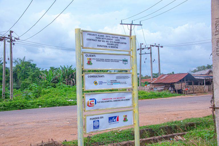 The Alako–Idiya–Batake–Olowa–Ijaiye Farm Settlement Road, taken in June 2025