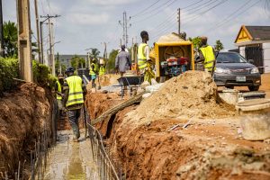 The ongoing rehabilitation of the road from Alesinloye-Golden Tulip-Foodco-Jericho Junction Road (2.415 km), taken on 28 November 2025.