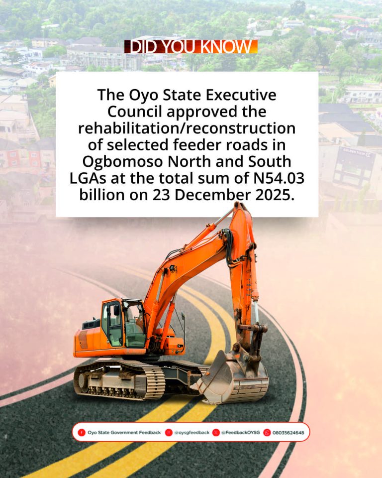 Roads in Ogbomoso North and South LGAs to be Rehabilitated/Reconstructed by the Oyo State Government