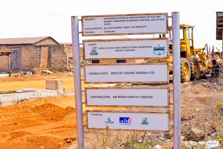 The Ongoing Reconstruction of the Oja Oba Market in Ibarapa Central Local Government Area under RAAMP, taken in March 2026