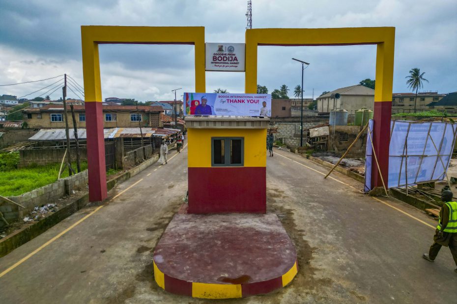 Completed and Commissioned: Construction of a Fire Station, a Market Car Park and Reconstruction of the 2 km Bodija Main Market Road, by the Ibadan North Local Government Council, taken on 6 August 2026